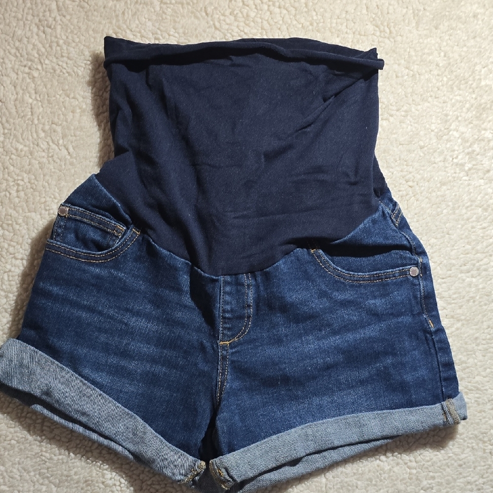 Indigo Blue Maternity Denim Shorts